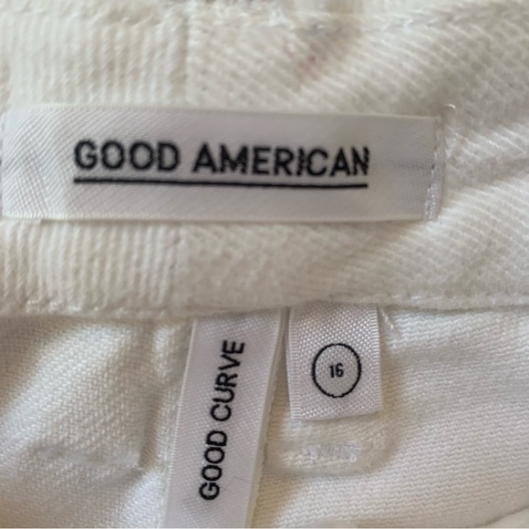 Good American Good Curve White Jeans Plus Size Comfort Stretch with distressing - Picture 3 of 9